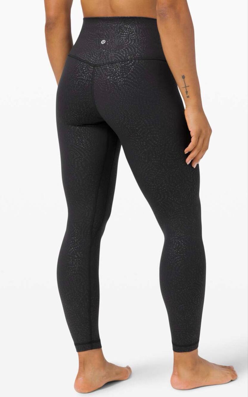 Lululemon Align High Rise 28" Pockets black gray textured NWT $128 6 Nulu